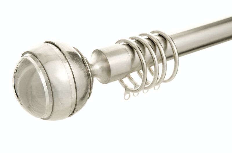 Brushed Nickel Effect BAY WINDOW Curtain Pole Poles Track Rail , 2